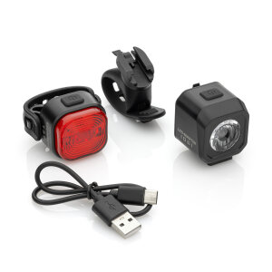 Set luci LED per bicicletta | Batteria ricaricabile | Ricaricabile tramite USB | Angolo regolabile