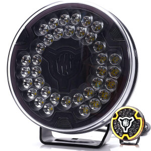 W268 BLACK - Fari abbaglianti da 9 pollici - luce di posizione gialla - Rif. 30 - colorati