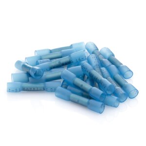 20 connettori a spina, impermeabili, termorestringenti - 1,5-2,5 mm² - Blu