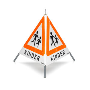 Segnale pieghevole con simbolo di avvertimento VZ 101 - 70 cm - BAMBINI - luminescente di giorno