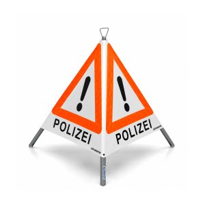 Faltsignal mit Warnsymbol VZ 101 - 70cm - POLIZEI - reflektierendes Warndreieck