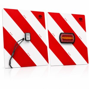 Set di pannelli di segnalazione a LED 423 × 423 mm – 2 pannelli di segnalazione con illuminazione a LED inclusa, 12/24 V, connettore e presa Superseal