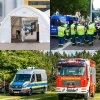 SOLIS TUBE Lampada da tenda per forze di intervento, cavo di collegamento da 9 m, LED da 20 W, collegabile in serie