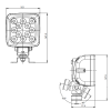 faro da lavoro da 17 W con base magnetica - Interruttore - Cavo a spirale da 7 m