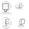 faro da lavoro da 17 W con base magnetica - Interruttore - Cavo a spirale da 7 m