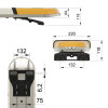 Barra lampeggiante LED ASTER - 119 cm con parte centrale - trasparente/gialla