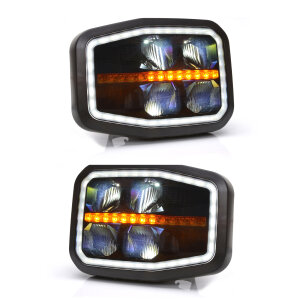 set di 2 fari principali W188 LED, indicatori di direzione dinamici, luci diurne, luci di posizione, anabbaglianti, abbaglianti