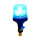 Luce rotante SESTO - 11 modelli di lampeggiamento - trasparente/blu - attacco DIN